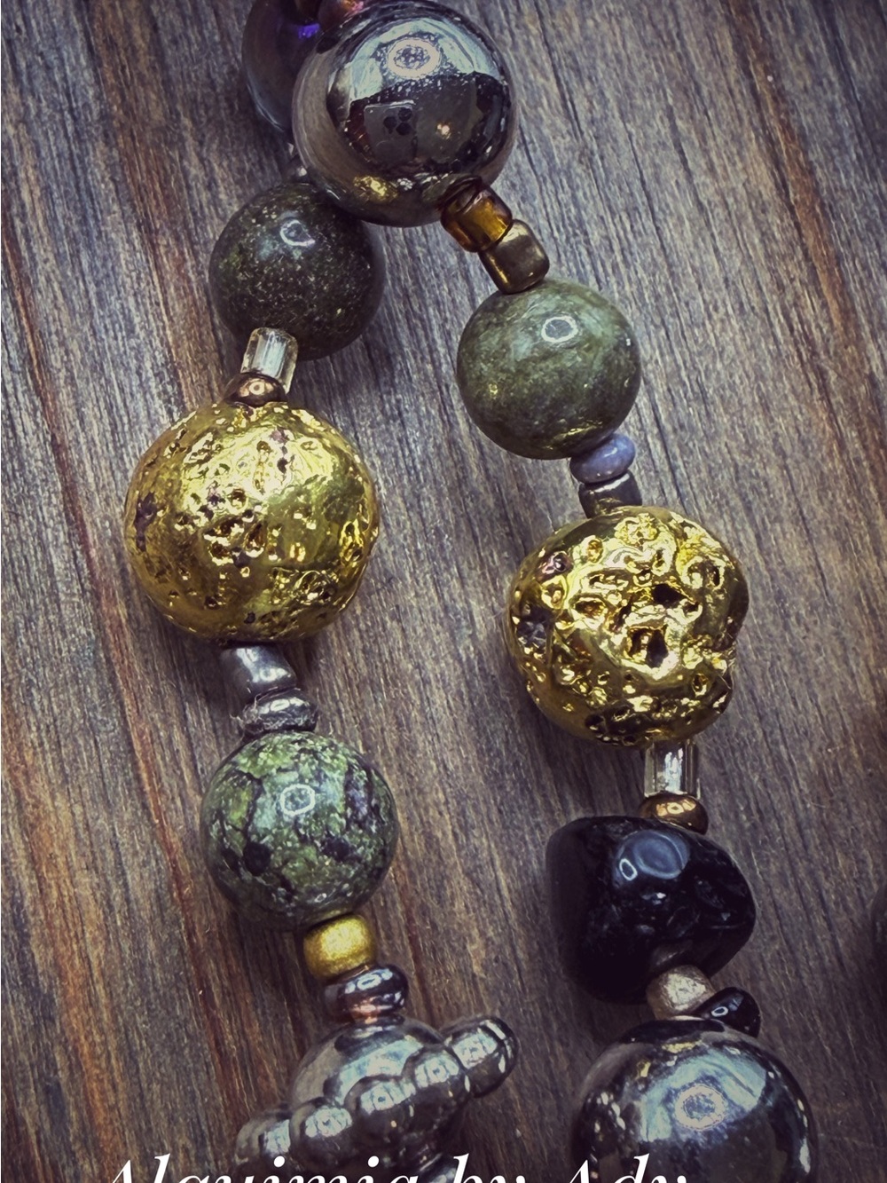 Fall essentials + OLIVE GREEN AGATES bracelet DUO - Picture 6 of 9